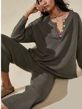FP Beach Hailee Set Dark Grey Size Medium NWOT